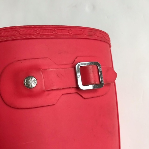 Hunter original coral rain boots VGUC  size 3G/4B youth - Picture 2 of 10